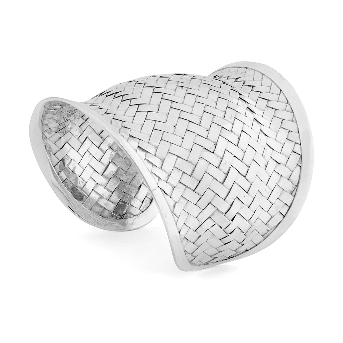 Balangan Silver Cuff by Nusa (Angle View)