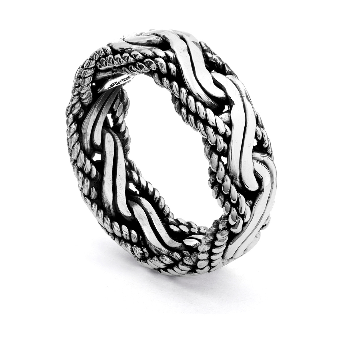 Anel de Prata Blue Point por Nusa (Vista Angular)