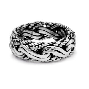 Anel de Prata Blue Point por Nusa (Vista Frontal)