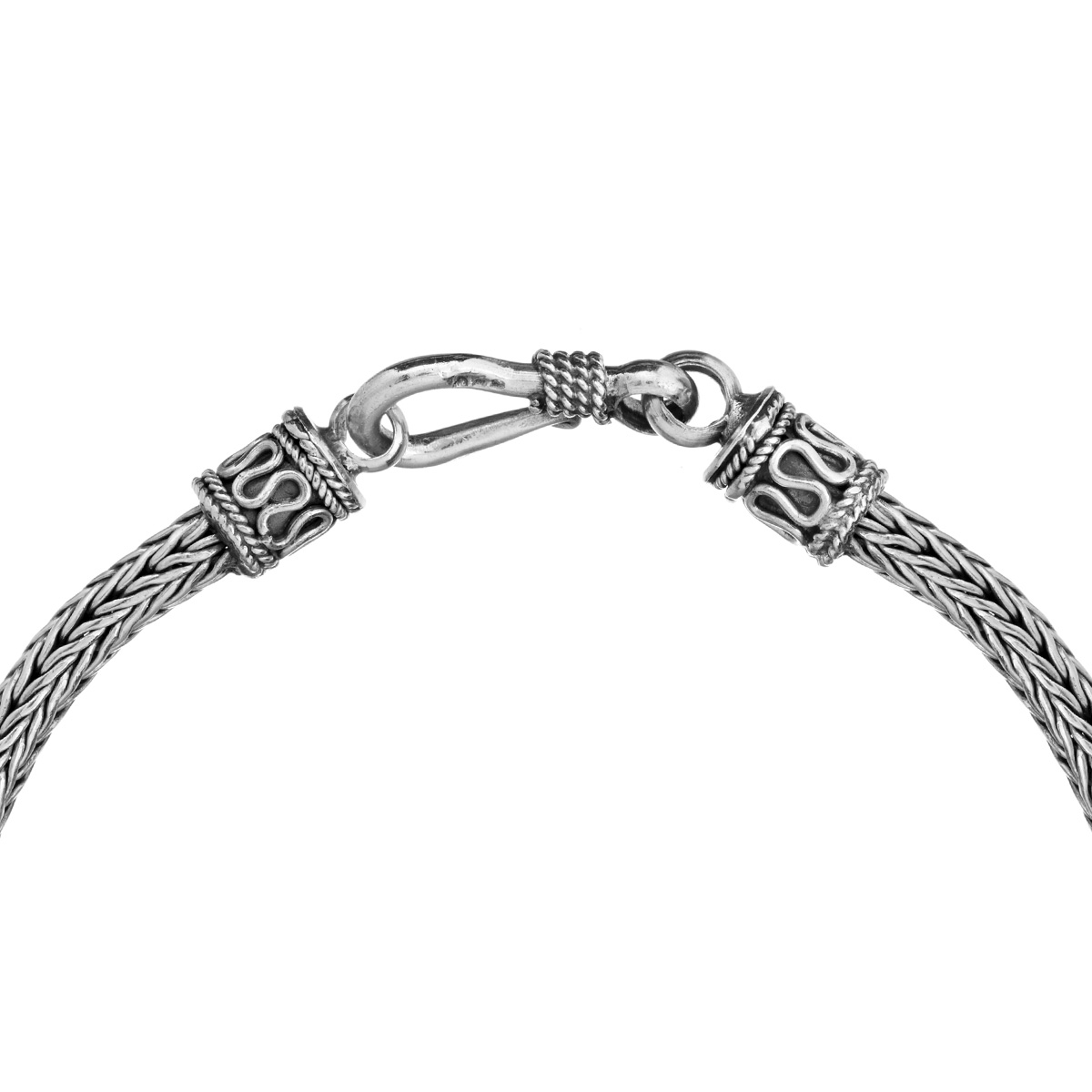 Canggu Zilveren Schakel Ketting door Nusa (Sluitingweergave)