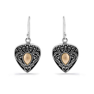 Champak Zilveren & Gouden Oorbellen door Nusa (Vooraanzicht)