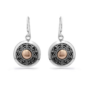 Kenyeri Zilveren & Gouden Oorbellen door Nusa (Vooraanzicht)