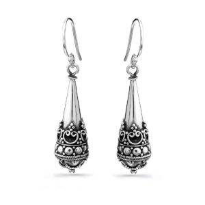 Kerasi Silver Earrings by Nusa (Front View)