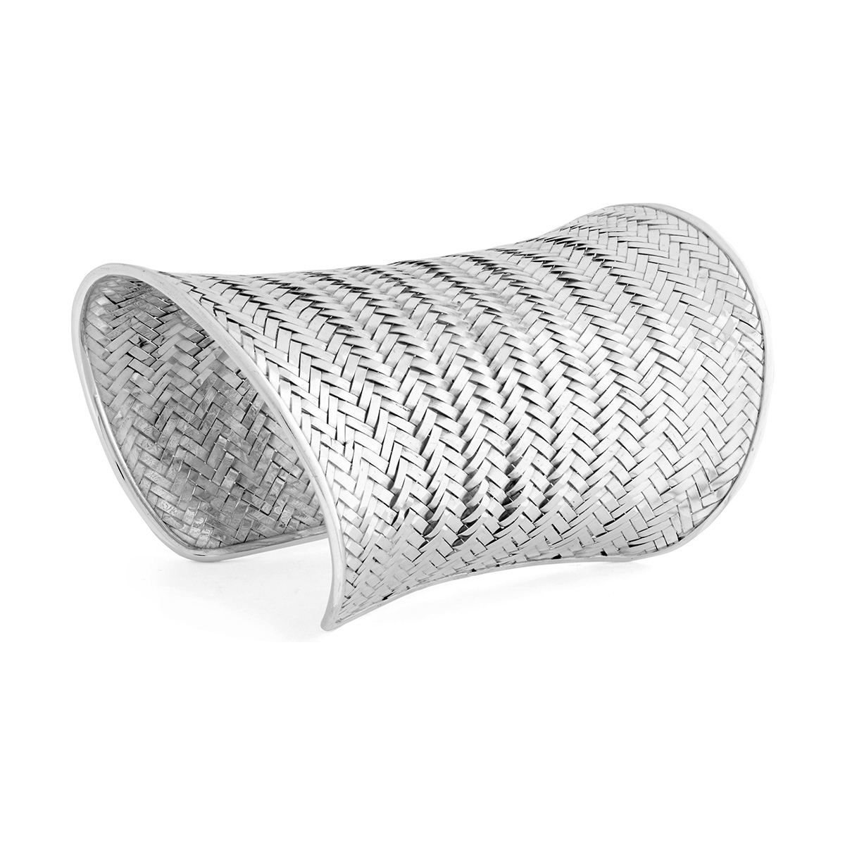 Ketewel Silver Cuff by Nusa (Angle View)