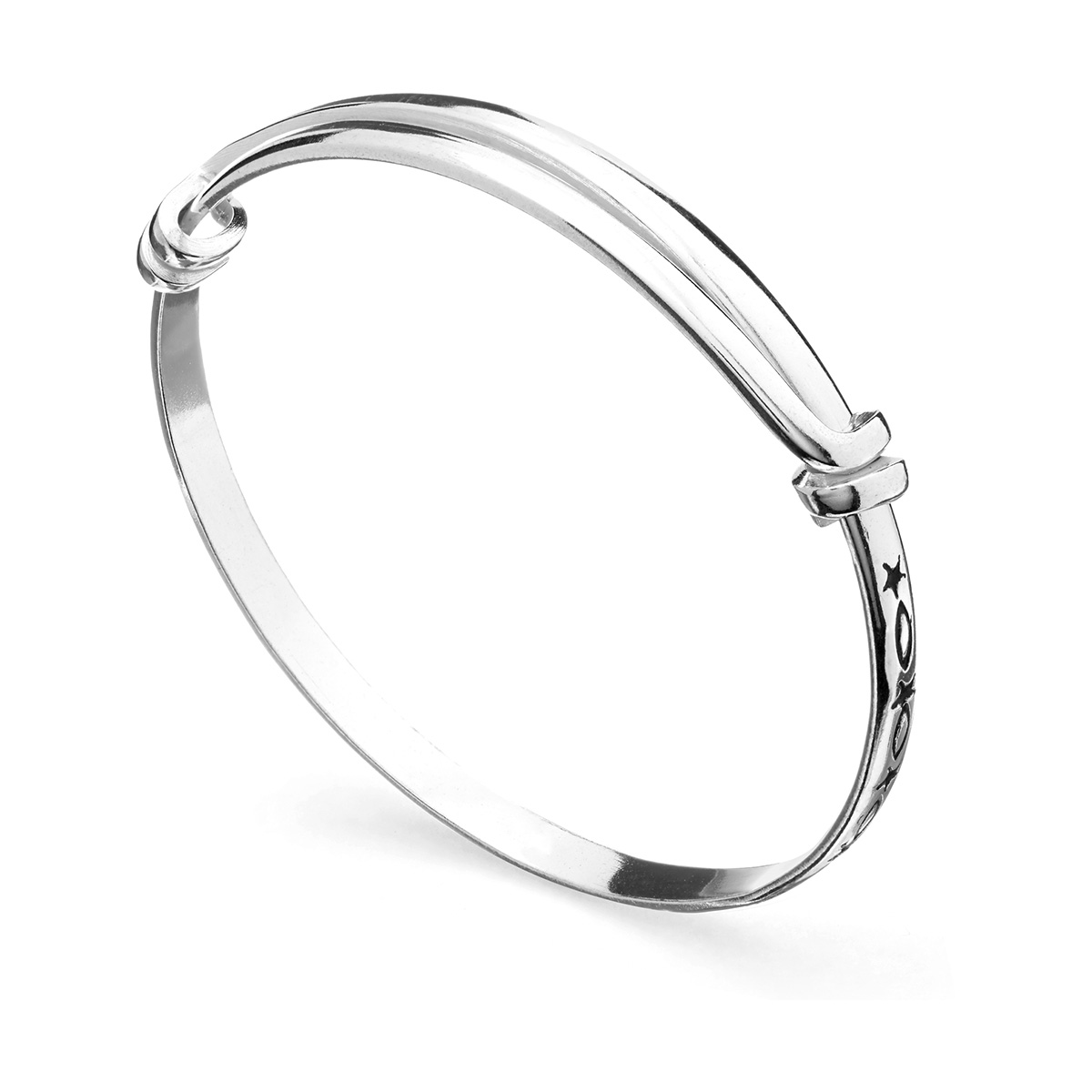 Ketut Silver Baby Bracelet by Nusa (Angle View)