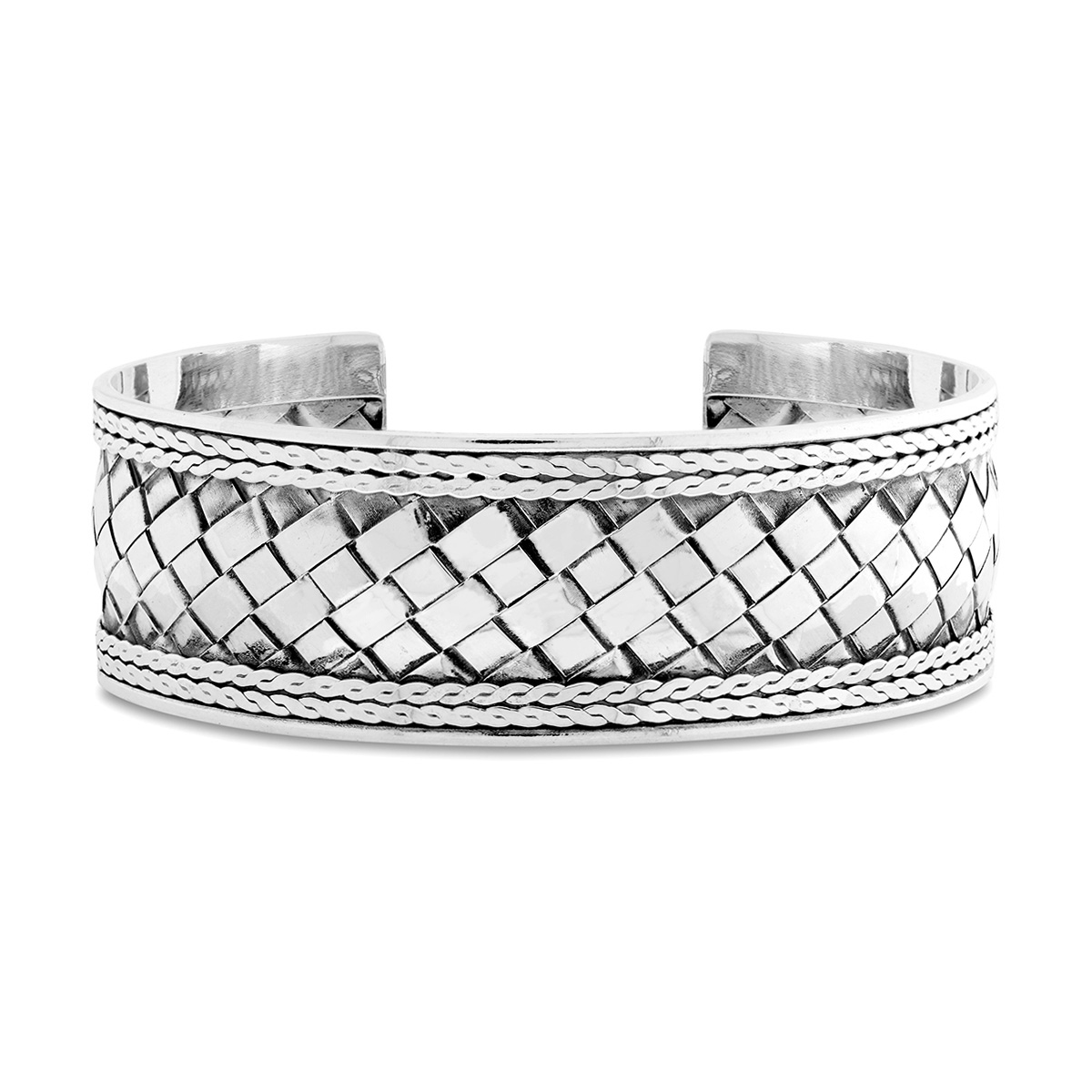 Kuta Silver Cuff by Nusa (Front View)
