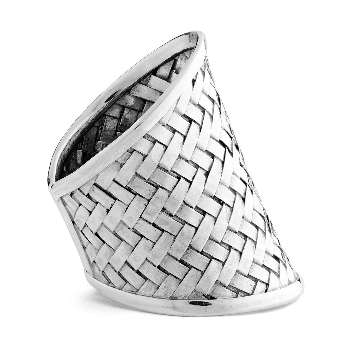 Anello Saluban in argento di Nusa (Vista laterale)