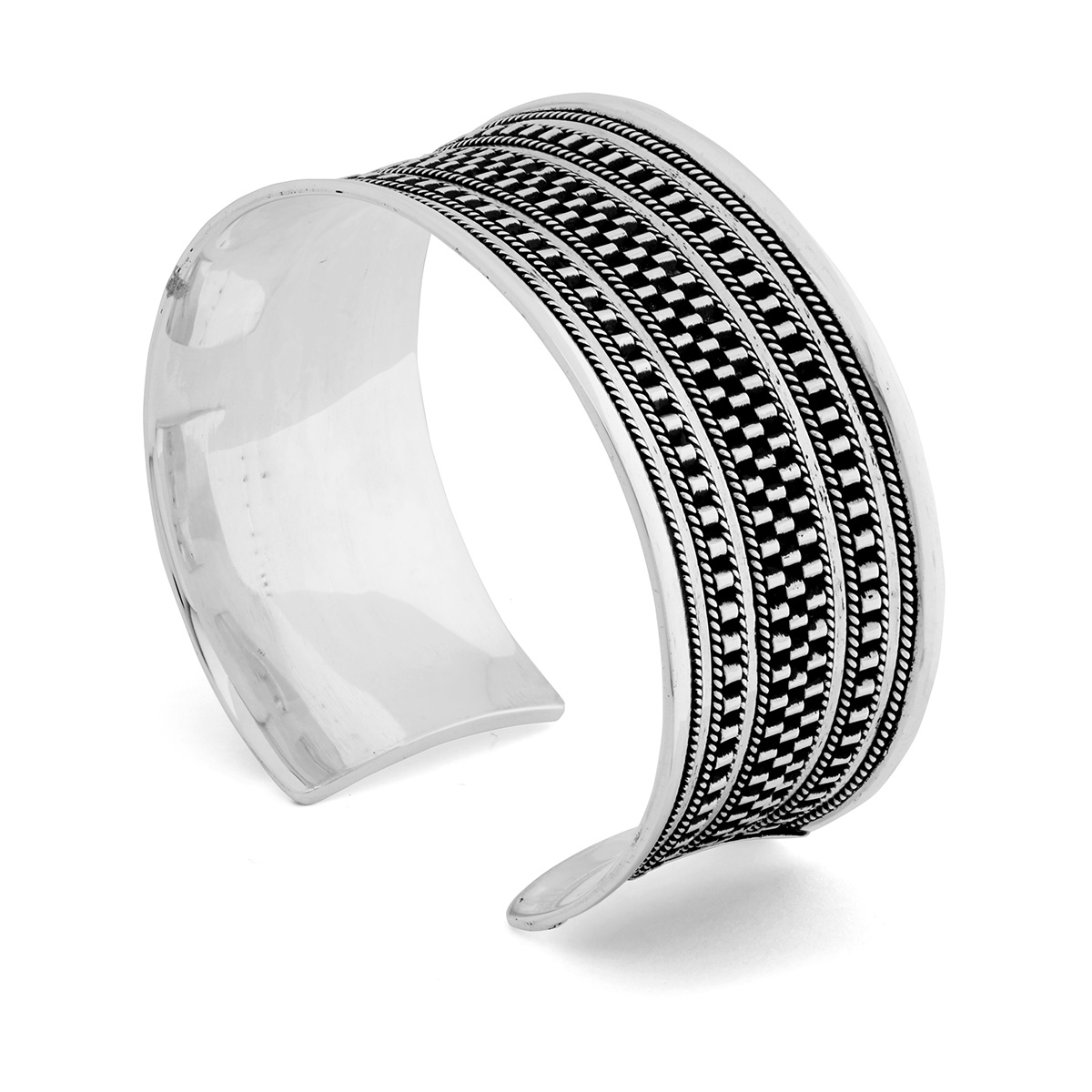 Tamarind Silver Bracelet by Nusa (Angle View)