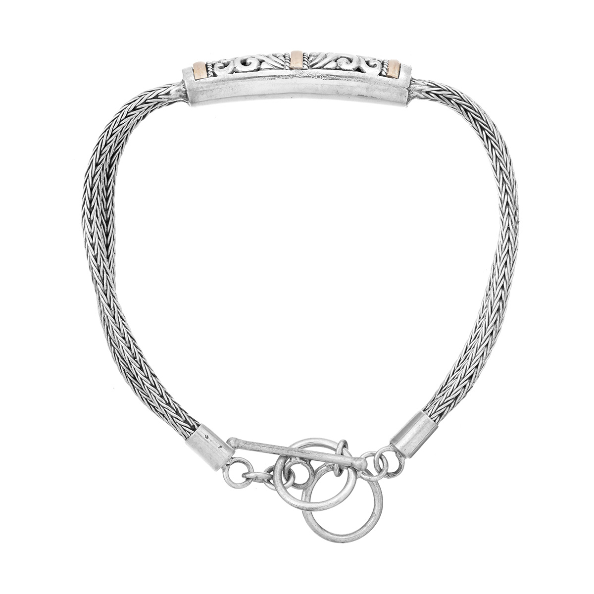 Pulseira de Ouro e Prata Tanjun por Nusa (Vista Superior)