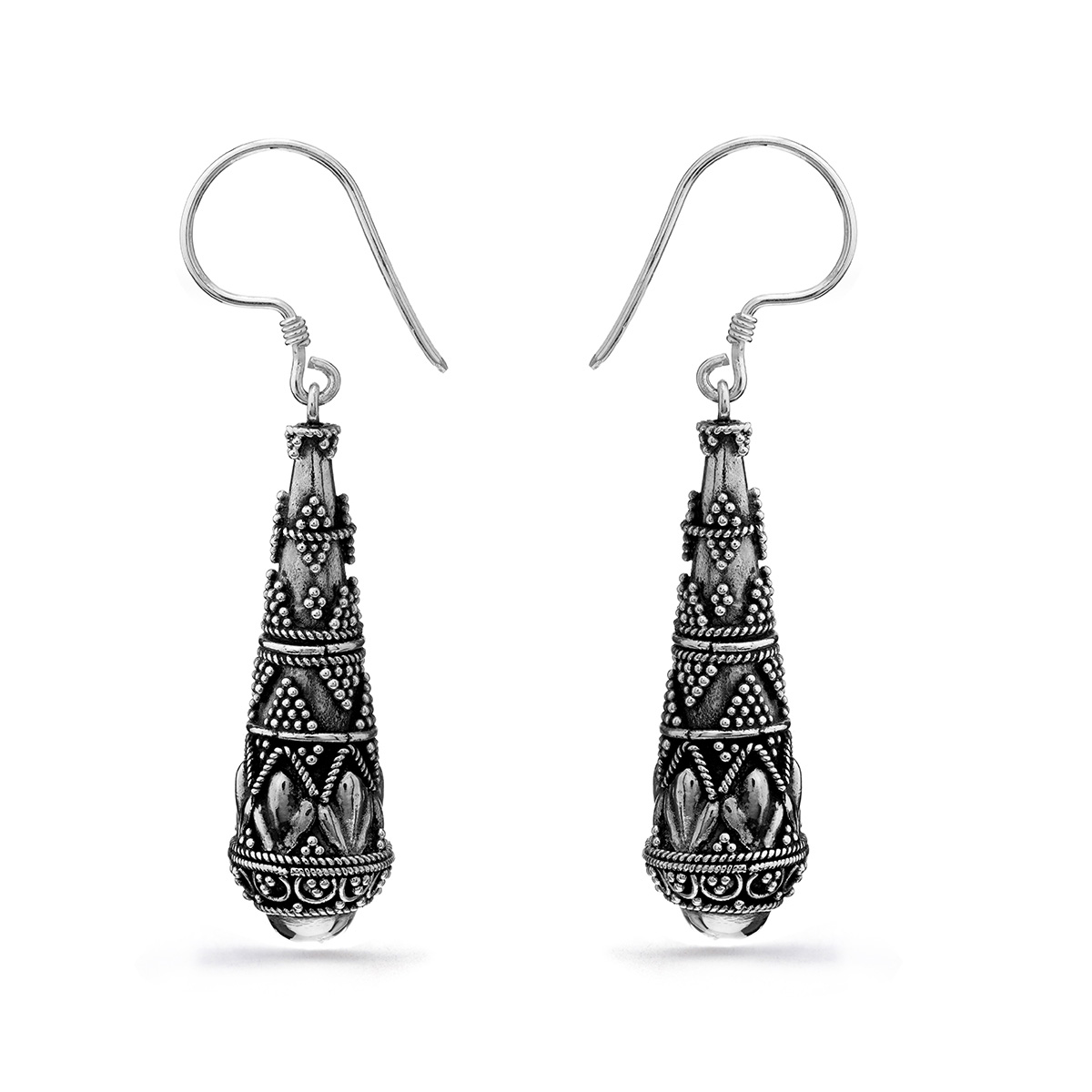 Ubud Silver Earrings by Nusa (Side View)